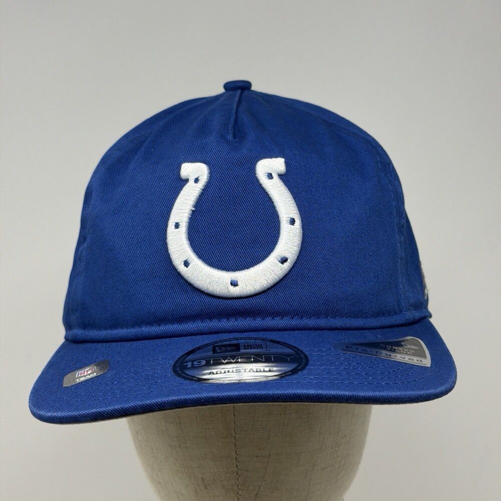 Indianapolis Colts New Era 19TWENTY Adjustable Pre-Curved NFL Hat Blue NWT